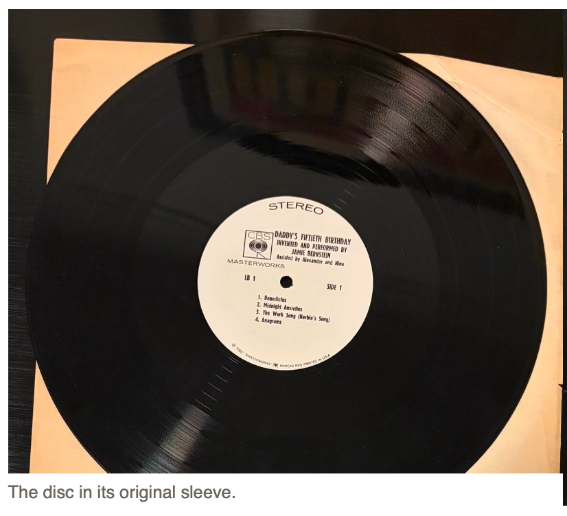Leonard Bernstein private LP signed to Adolph Green - Fiftieth Birthday
