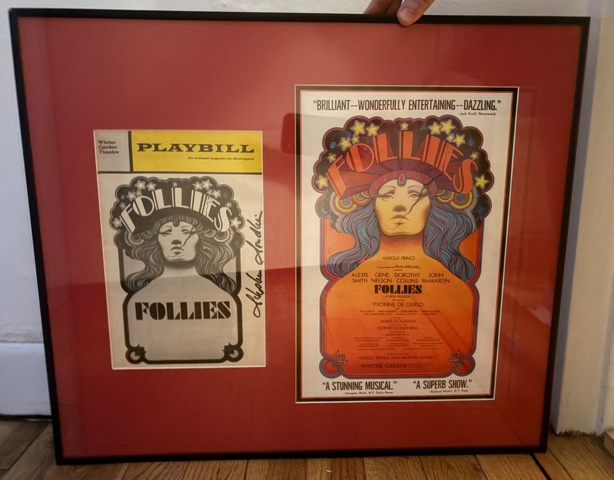 Stephen Sondheim Framed Signed Follies Playbill and Poster