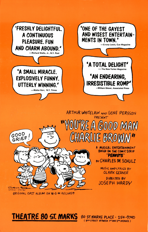 You're A Good Man, Charlie Brown (off-Broadway premiere, 1967) – repro