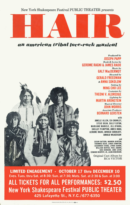 Hair (Original 1967 Public Theater Production) - repro