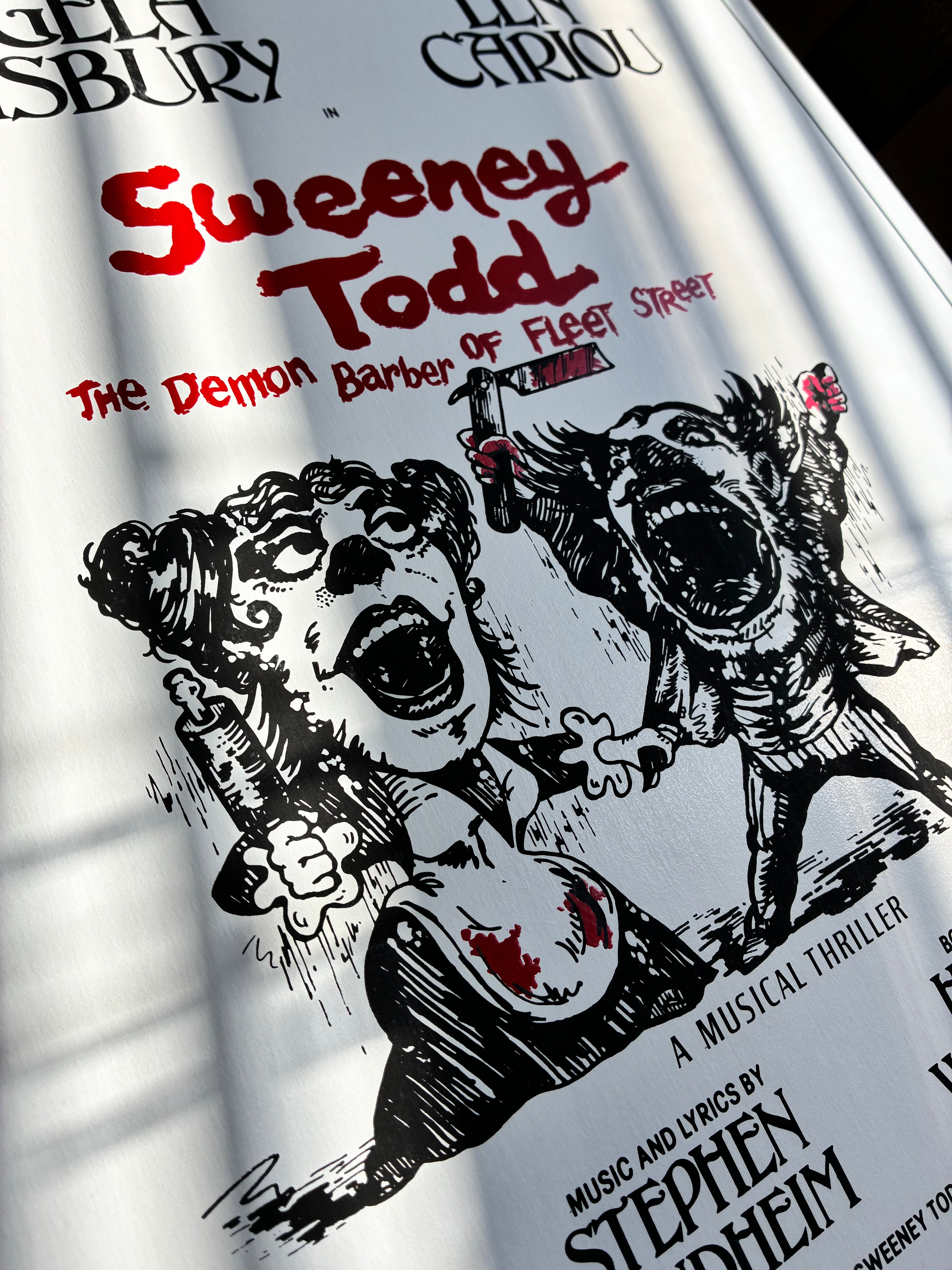 Rare 1st Edition, Silk-Screen Sweeney Todd 1979 Window Card (14 x 22) on Heavy Board in Mint Condition