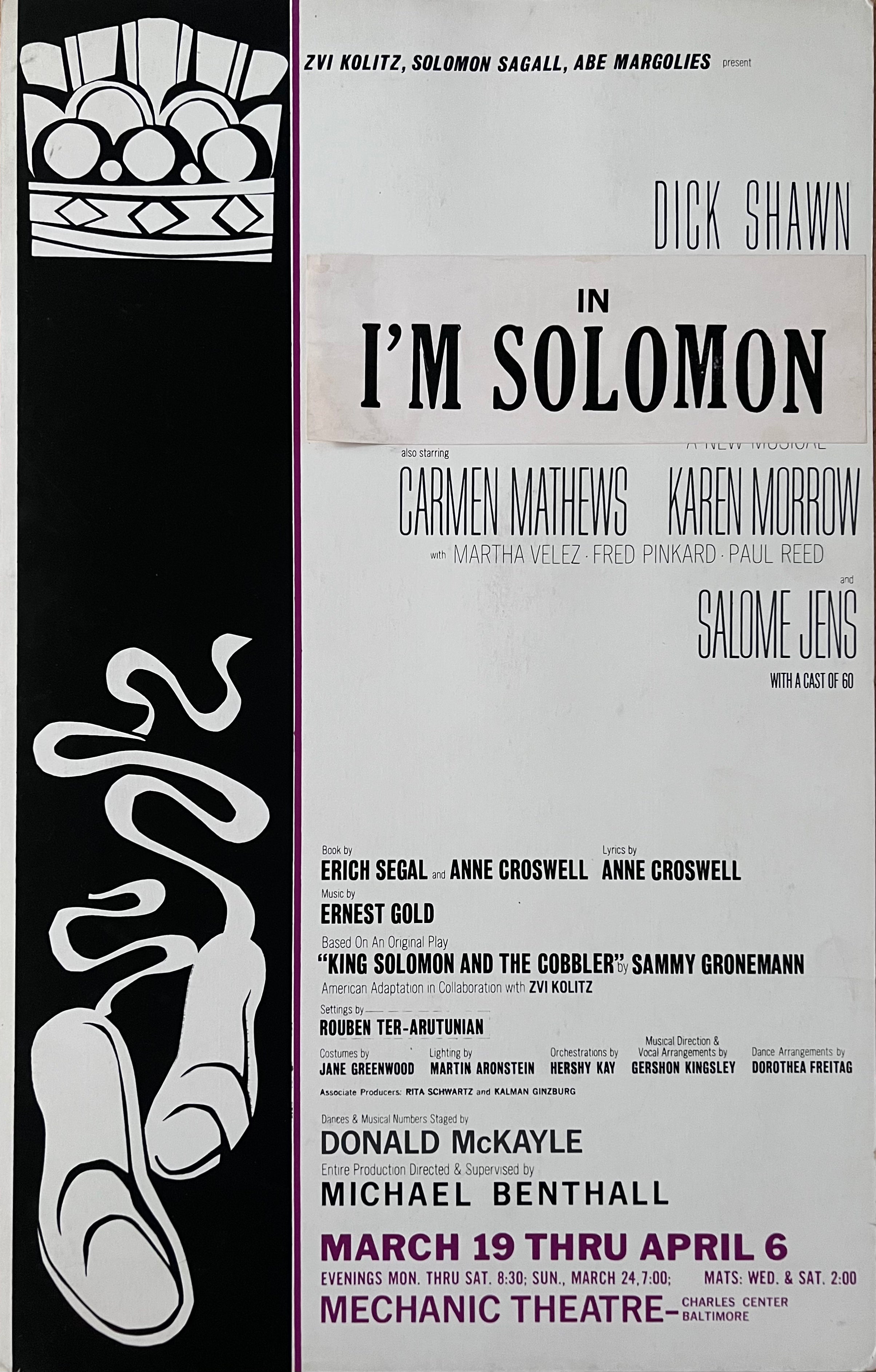 I'm Solomon (1968 Pre-Broadway)