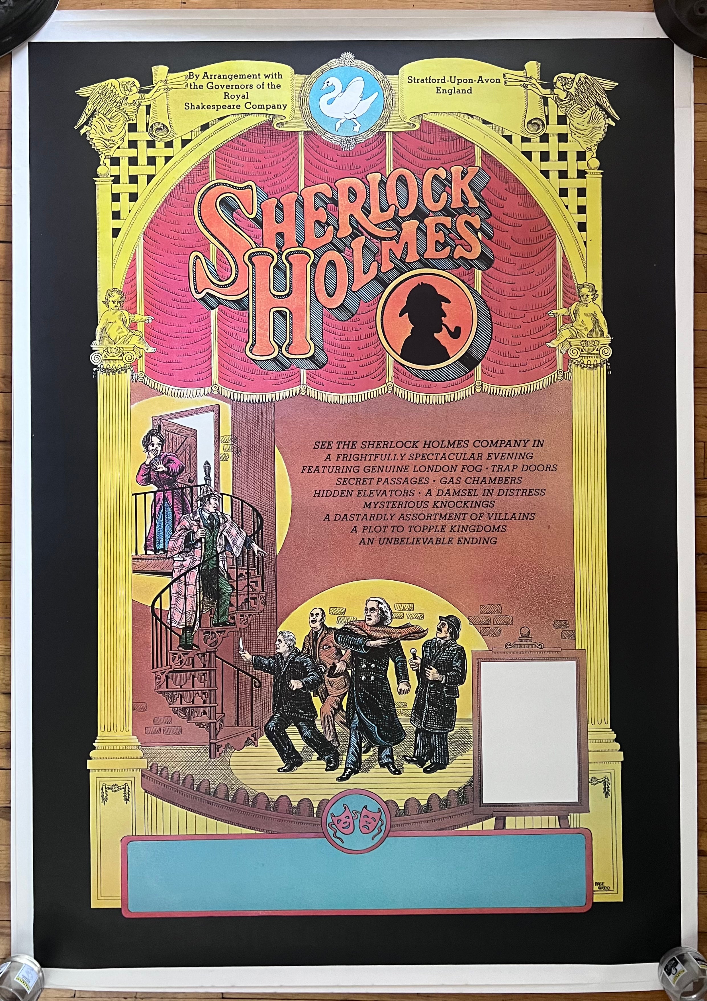 Sherlock Holmes (1974 Broadway) - Three-Sheet