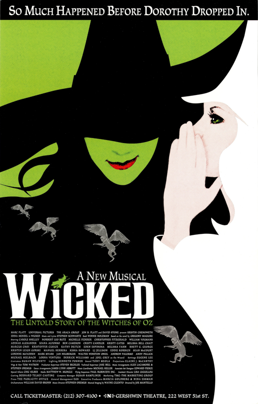 Wicked (Original cast, full credits, final copies, some light wear)