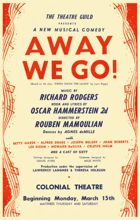 Away We Go! (1943, pre-Broadway title of Oklahoma!) repro