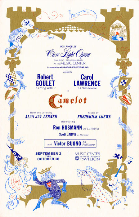Camelot (1975 LA production, Robert Goulet, repro)