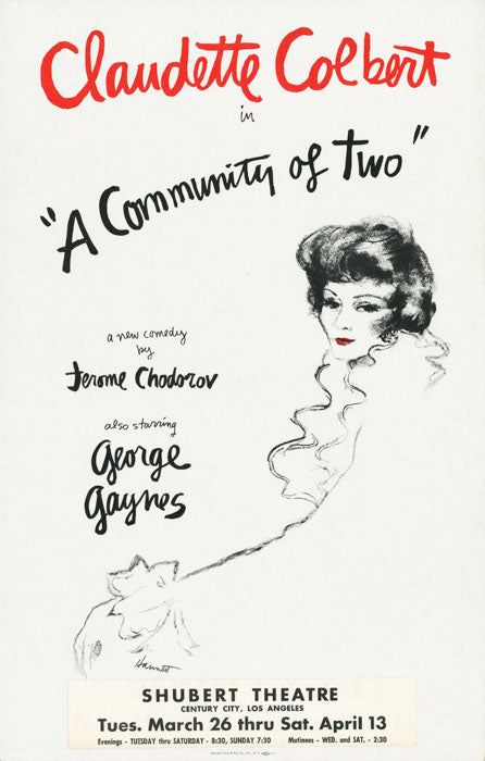 A Community of Two (1974, Shubert LA) - repro