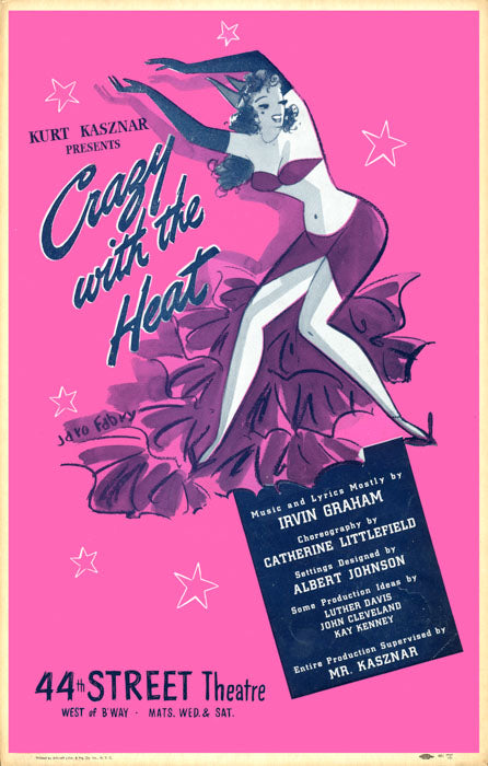 Crazy with the Heat (1941 revue, window card created from vintage flyer) - repro