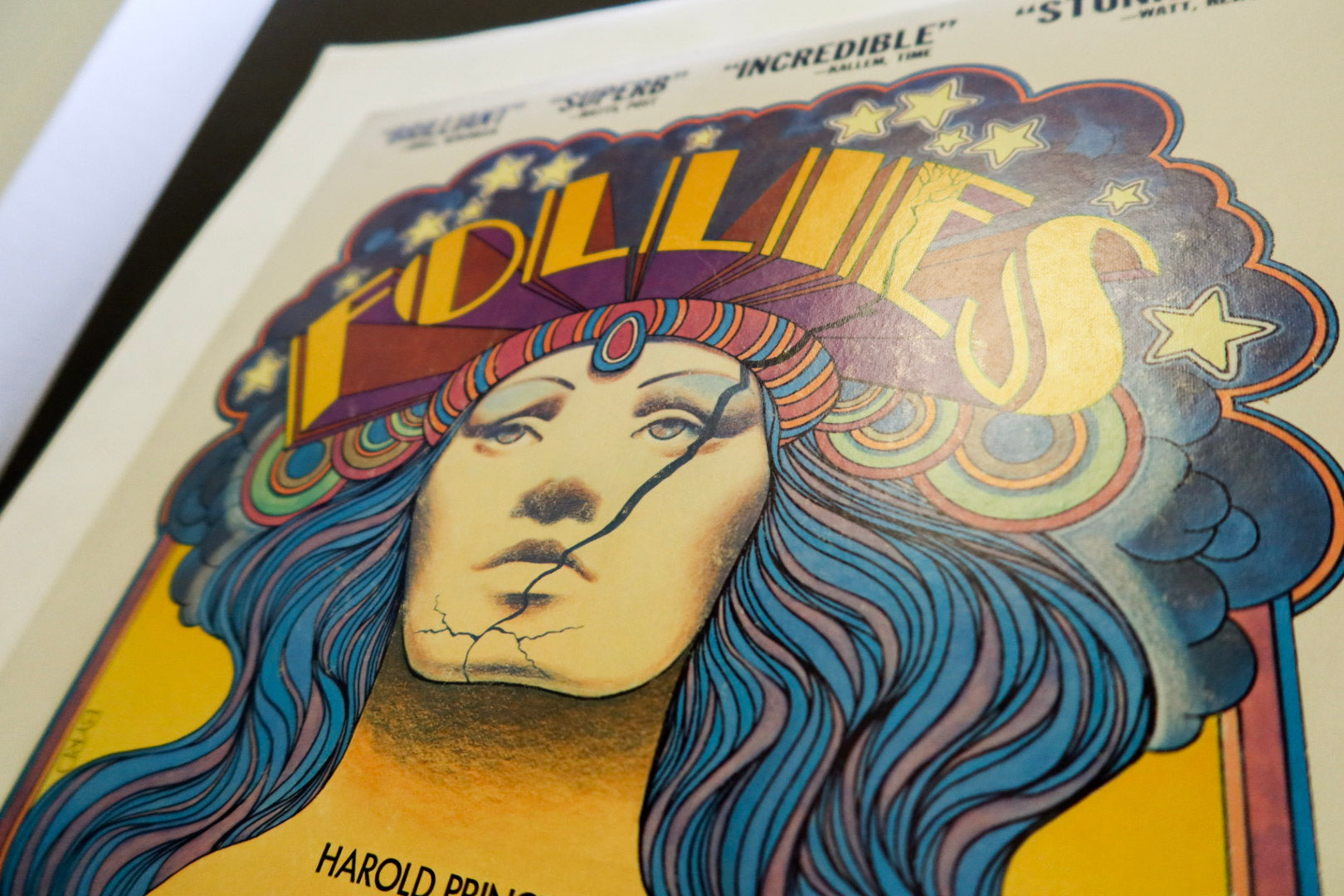 Follies - Original 1971 Window Card 14 x 22 with linen-backing