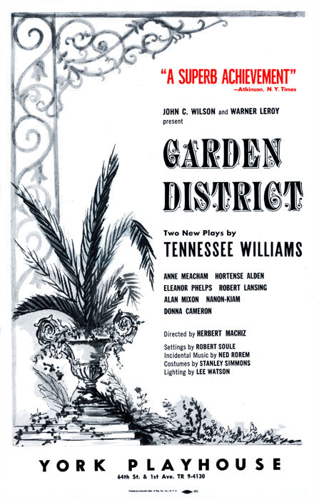 Garden District (1958, off-Broadway) - repro