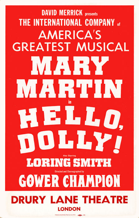 Hello, Dolly! (Mary Martin, 1965 London) - repro