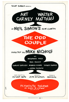 The Odd Couple (1965, Walter Matthau, Art Carney, Neil Simon) - repro