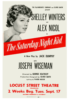 The Saturday Night Kid (1957 tryout, Shelley Winters. Closed Philadelphia) - repro