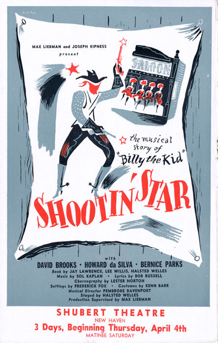 Shootin' Star (1946 Billy the Kid musical, window card created from vintage flyer) - repro