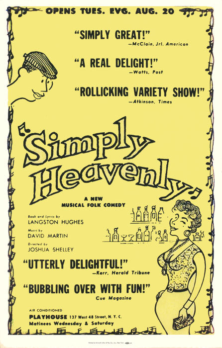Simply Heaven (1957) - Langston Hughes musical - repro