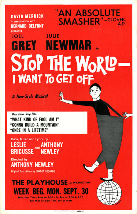 Stop the World I Want To Get Off (1963 national tour, Joel Grey)- repro