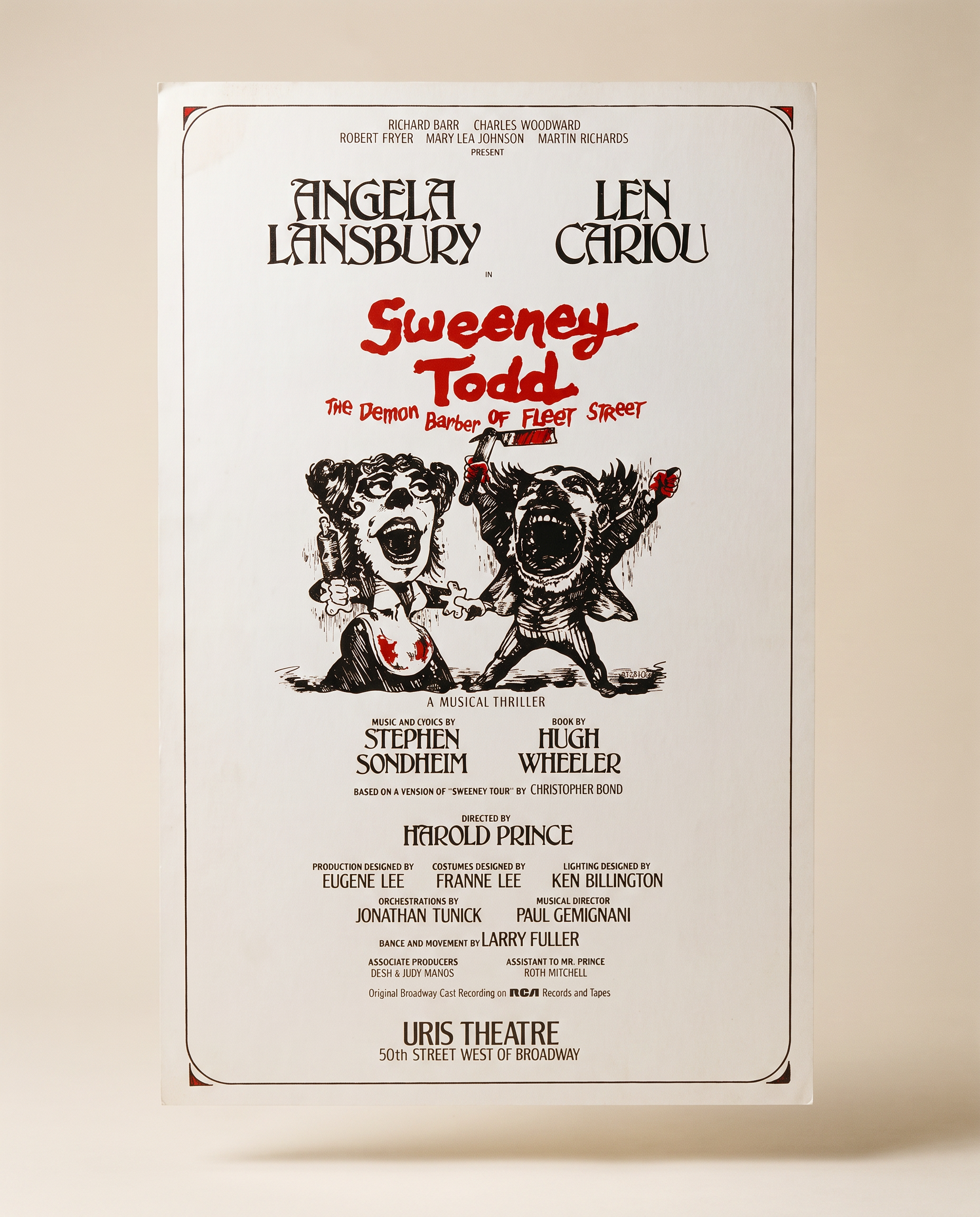 Original Sweeney Todd 1979 Window Card (14 x 22) Mint Condition
