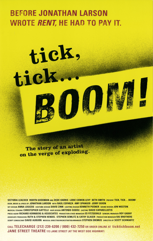 tick, tick...BOOM! (2001 off-Broadway) - repro