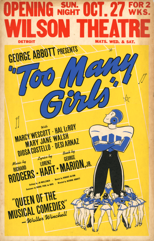 Too Many Girls (1940 tour, Rodgers,Hart & Abbott and Desi Arnaz) - repro