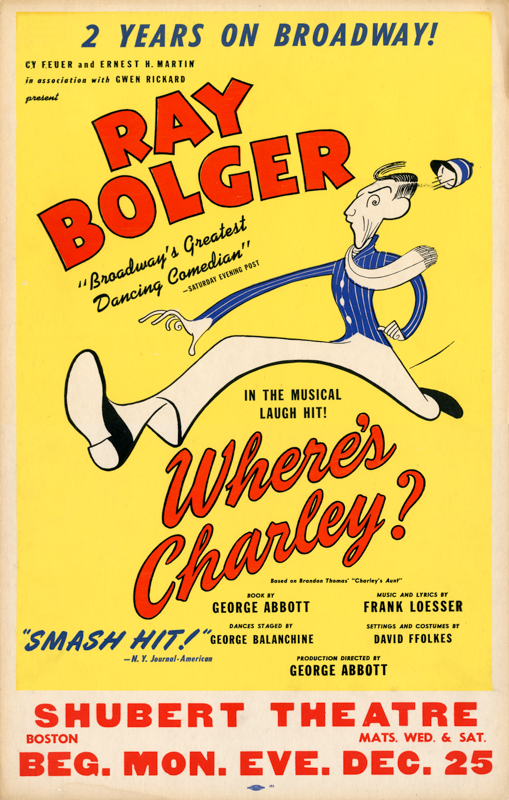 Where's Charley (1950 national tour) repro