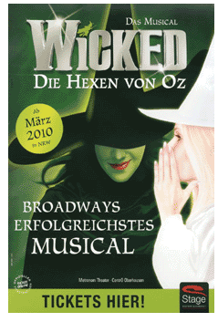 Wicked (2010 German production), 3 copies only. Slight edge wear. 11" x 16" paper