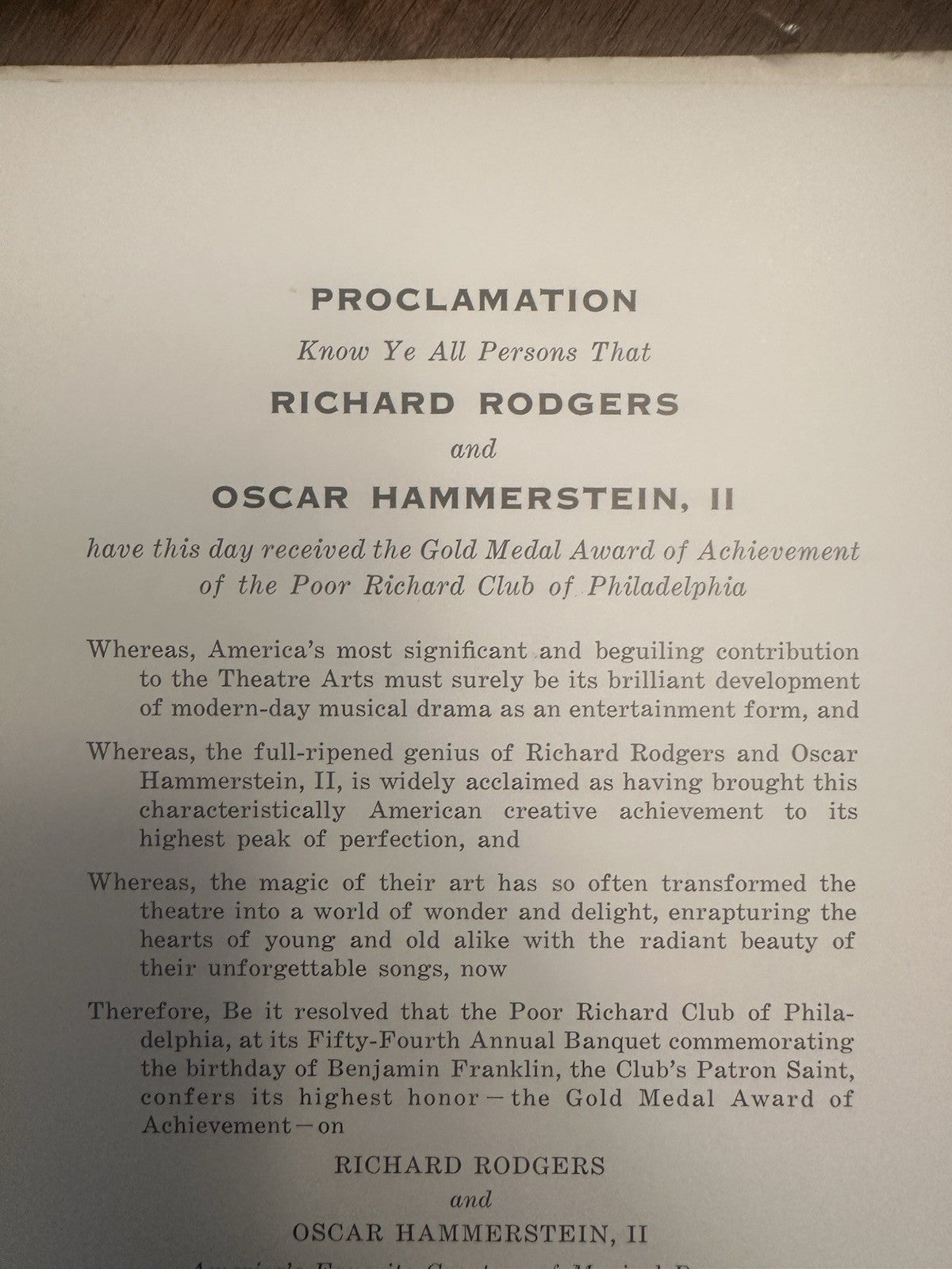 Signed Rodgers And Hammerstein Private Book