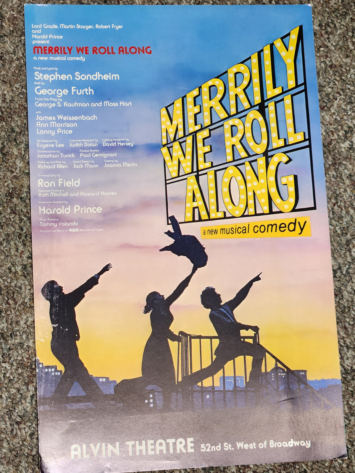 Merrily We Roll Along, 1981 Original Broadway show card