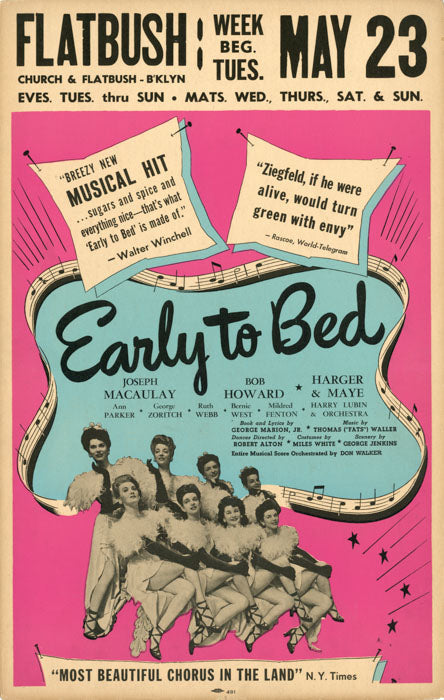 Early to Bed (1944, Fats Waller. Flatbush stop of the "Subway Circuit" tour) - repro