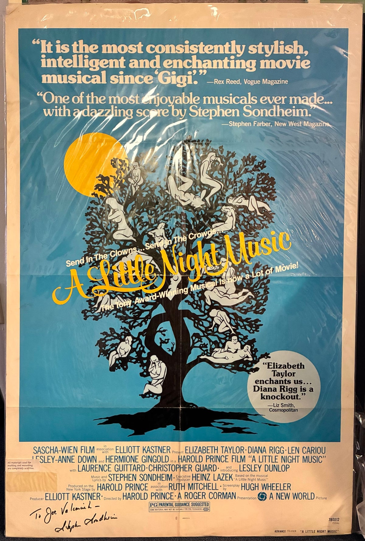 A Little Night Music Film Large Poster (Signed by Sondheim)