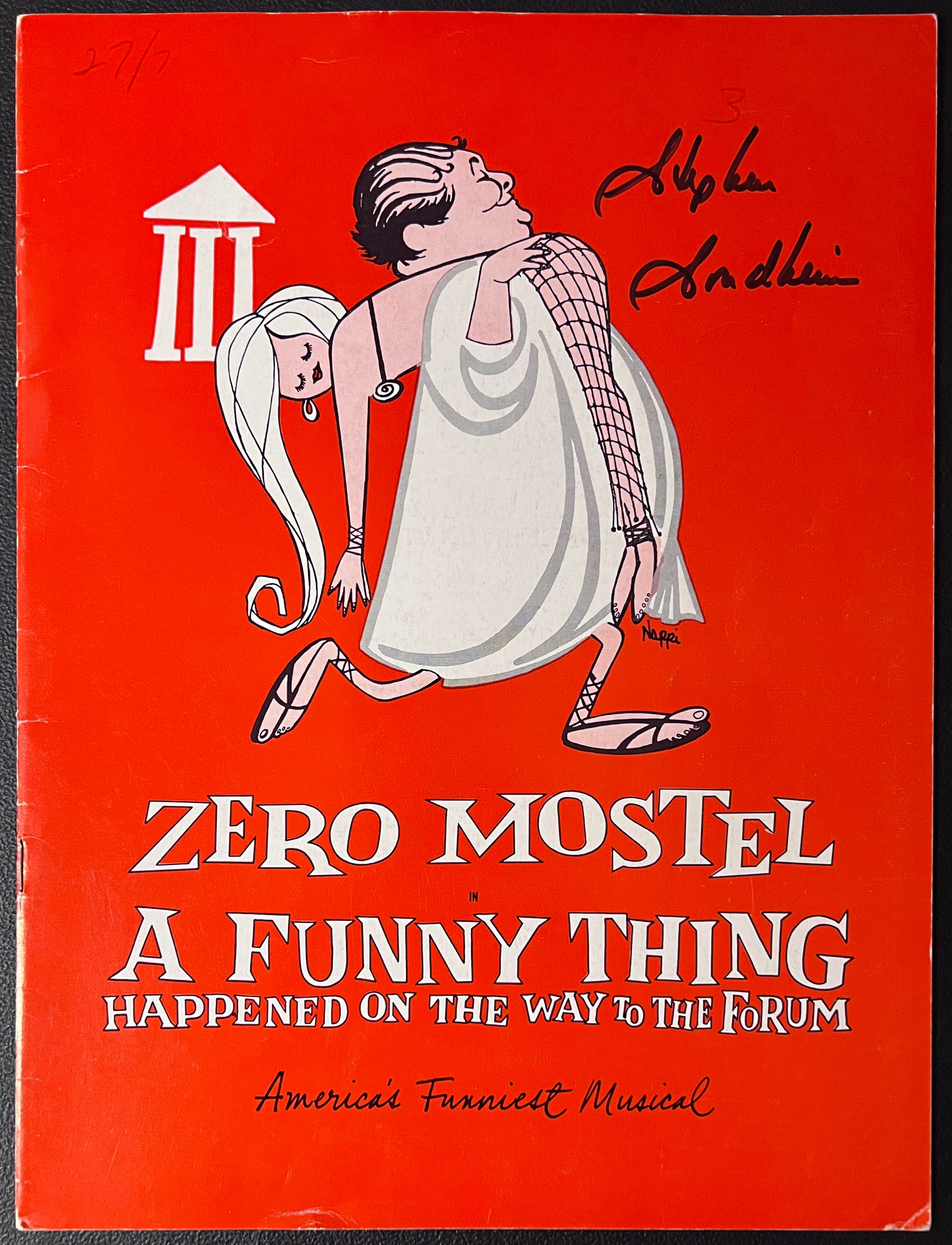 A Funny Thing Happened on the Way to the Forum Souvenir Book (Signed by Sondheim)