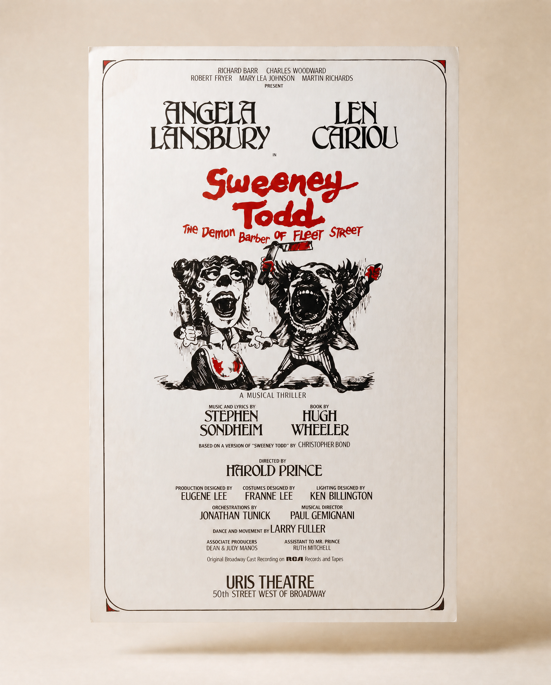 Original Sweeney Todd 1979 Window Card (14 x 22) Mint Condition