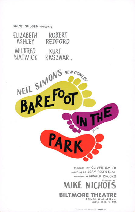 Barefoot in the Park (1960’s tour using original NY art, slight edge discoloration)