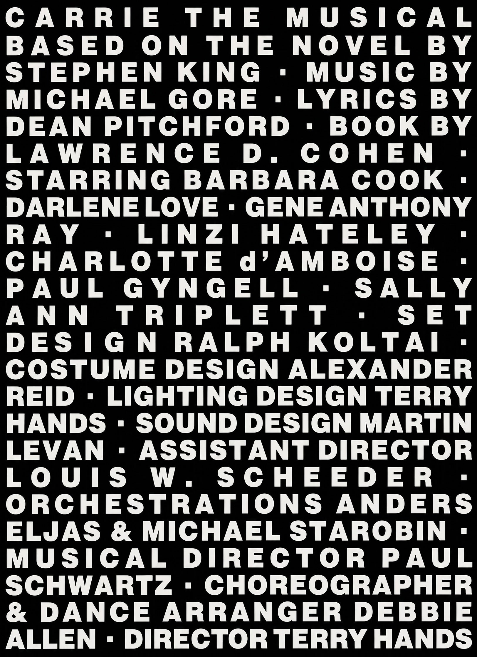 Carrie (1988 Barbara Cook Version)