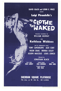 To Clothe The Naked (1967 Off-Broadway) - repro