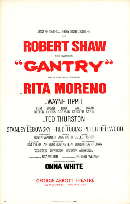 Gantry (1970, Robert Shaw, Rita Moreno) - repro