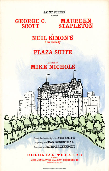 Plaza Suite (1968, George C. Scott, Neil Simon) - repro