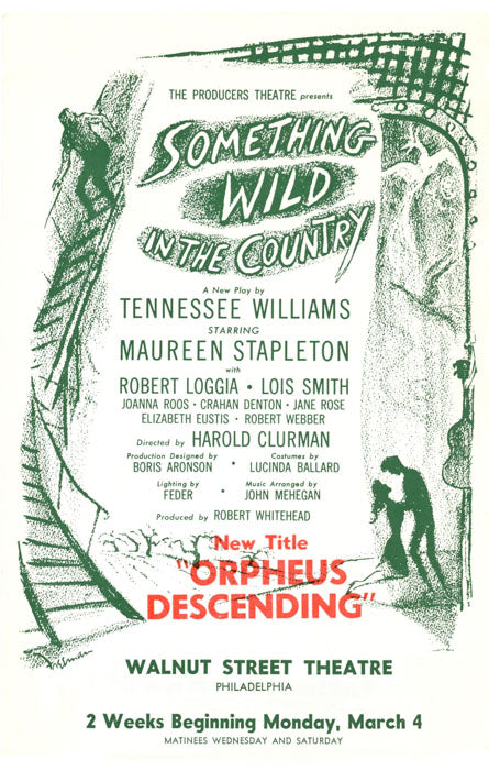 Something Wild in the Country (1957, AKA Orpheus Descending) repro