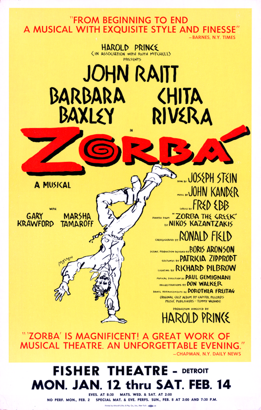 Zorba (1970 national tour, John Raitt, Chita Rivera) - repro